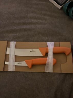 Ultra Source Kitchen Knife Set with Orange Handles